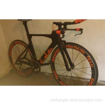Aerodynamic Carbon Time Trial Bike Frame , Carbon Fiber Bik
